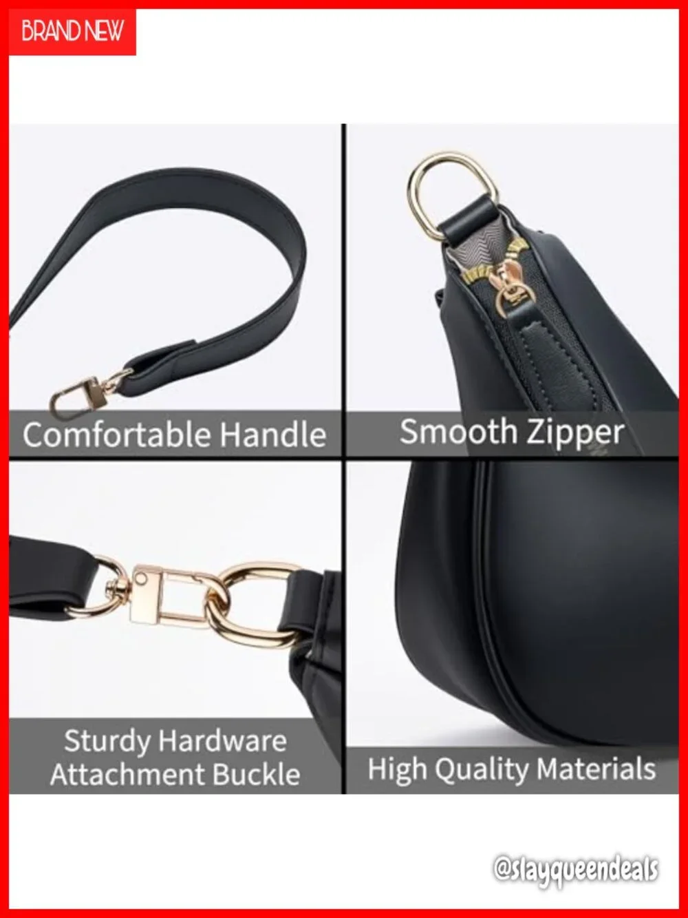Women's Hobo Shoulder Bag Faux Leather Chain Strap Purse with Card Slots